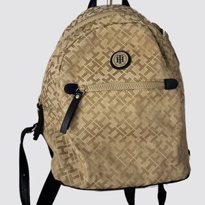 Tommy Hilfiger Tan Monogram Mini Backpack